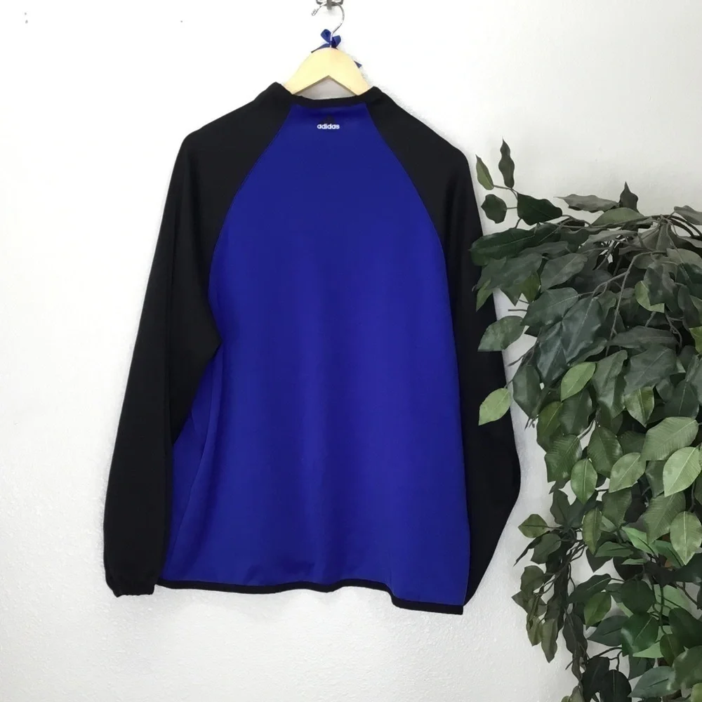 Adidas Bright Blue and Black Quarter Zip Sweatshirt